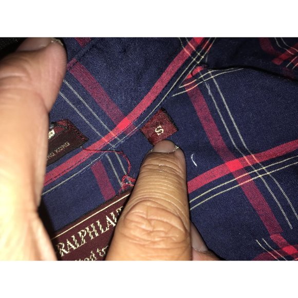 Mens Size Small Chaps Ralph Lauren Button Up Red/Blue Flannel Shirt - Picture 6 of 6
